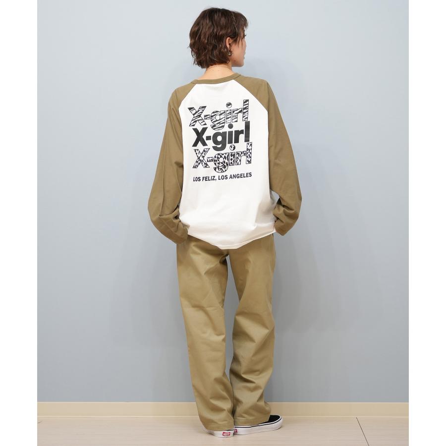 X-girl エックスガール 長袖 Tシャツ レディース ロンT ラグラン X-girl エックスガール 長袖 Tシャツ レディース ロンT ラグラン