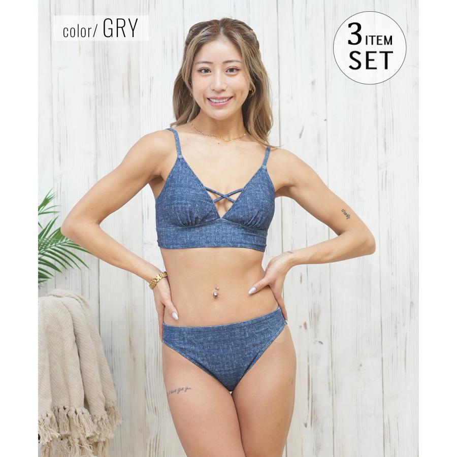 GYDA（ジェイダ） 水着 レディース セットビキニ ニットタンク 3点