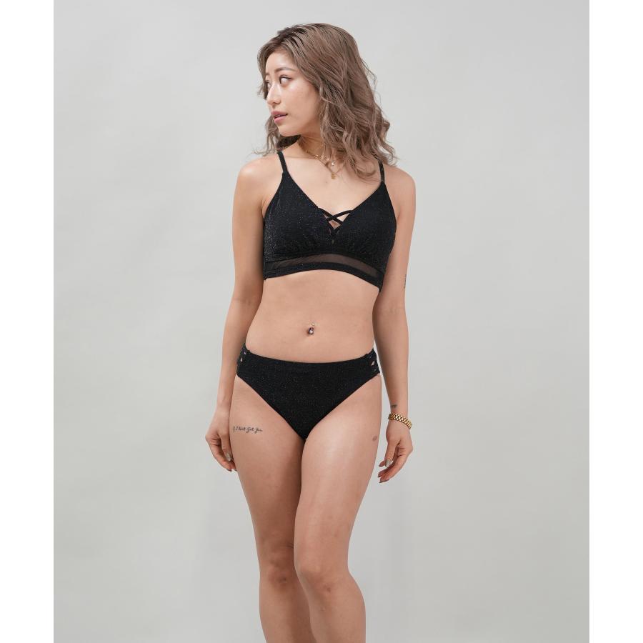 GYDA（ジェイダ） レディース 水着 ラメジョーセット シースルーレース