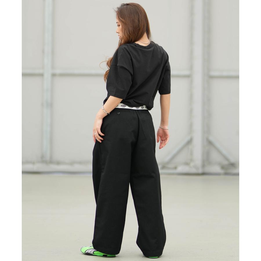 glamb サルエルパンツ XL 七分裾 Dickiesコラボ ビックサイズ Dickies（ディッキーズ） ロングパンツ レディース ツータック バギー