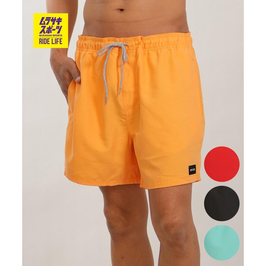 【未使用】RIP CURLの水着(D~DDカップ)＋パンツ黒×オレンジの花柄 RIP CURL（リップカール） 水着 海パン トランクス サーフパンツ