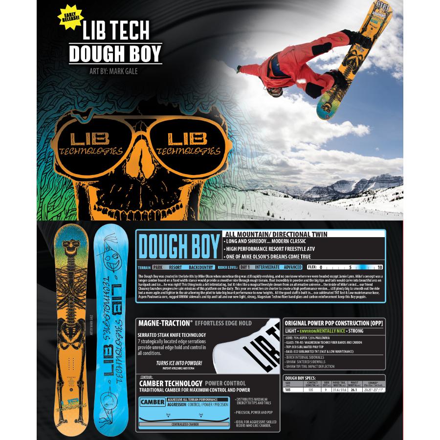 LIBTECH リブテック ドゥーボーイ DOUGHBOY スノーボード 板 フリーライディング パウダー ディレクショナルツイン キャンバー メンズ 26-27 早期購入の画像