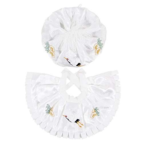 お宮参り 男の子 女の子 兼用 大黒帽セット 帽子 よだれかけ 刺繍入りhudx03 ホワイト Blusquare Org