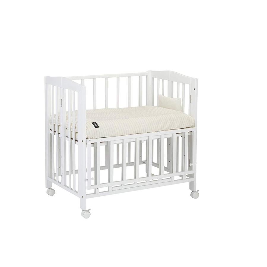 セット買い ミニ布団 ミニベッドチャーミー ベビーベッド ミニ布団 オーガニック ベビーベッド ボーダー カトージ ベビー用家具 ホワイト ムラshop 贈り物 ベビー用家具