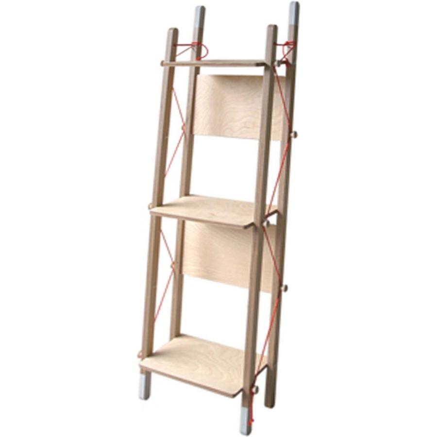 ラダーラック LADDER RACK - Single シングル abode アボード デザイナー 松尾直哉 折りたたみ リビングラッ ク 本 雑誌 収納 棚跳ね上げ 日本製の画像