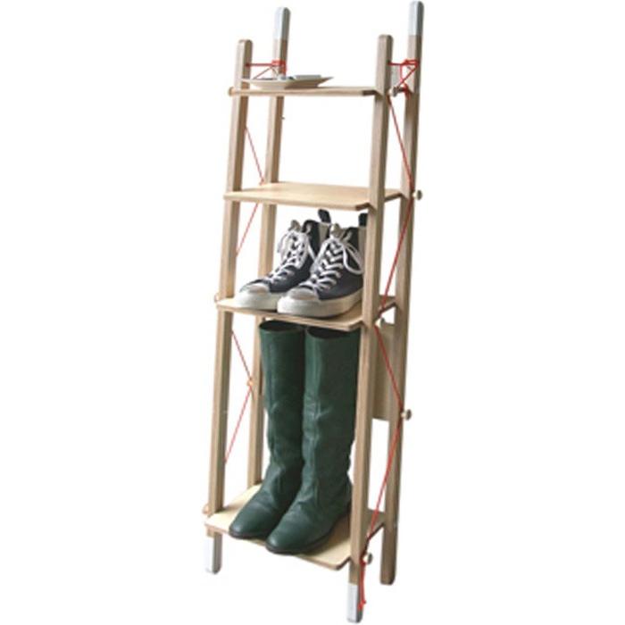 ラダーラック LADDER RACK - Single シングル abode アボード デザイナー 松尾直哉 折りたたみ リビングラッ ク 本 雑誌 収納 棚跳ね上げ 日本製の画像