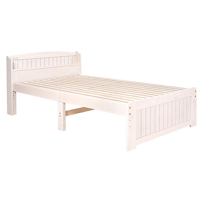 HAGiHARA カントリー調すのこベッド セミダブルベッド ホワイト