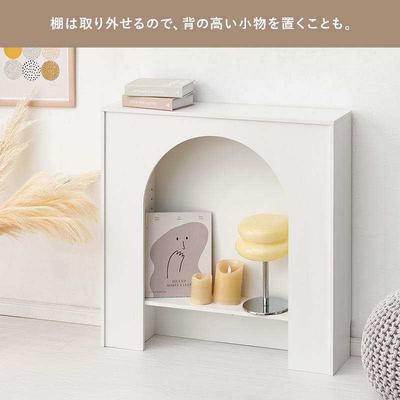 マントルピース 収納 棚 完成品 ラック 幅80 オープンラック 白 家具 飾り棚 おしゃれ ディスプレイラック 収納棚 スリム 小物収納棚 ホワイト 韓国風_9