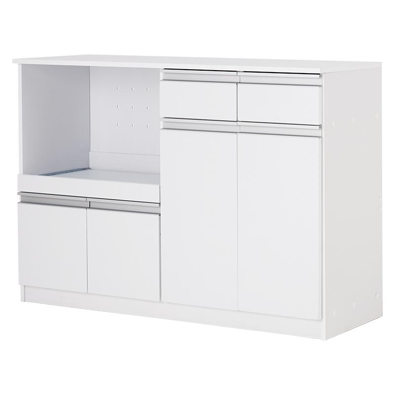 【急ぎ】キッチンカウンター　ホワイト　木製 HAGiHARA キッチンカウンター ホワイト 幅118 キッチン収納 2口