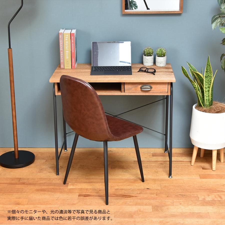 B.Bファニシング ZAGA デスク 幅86 無垢 桐材 凹凸 アンティーク調