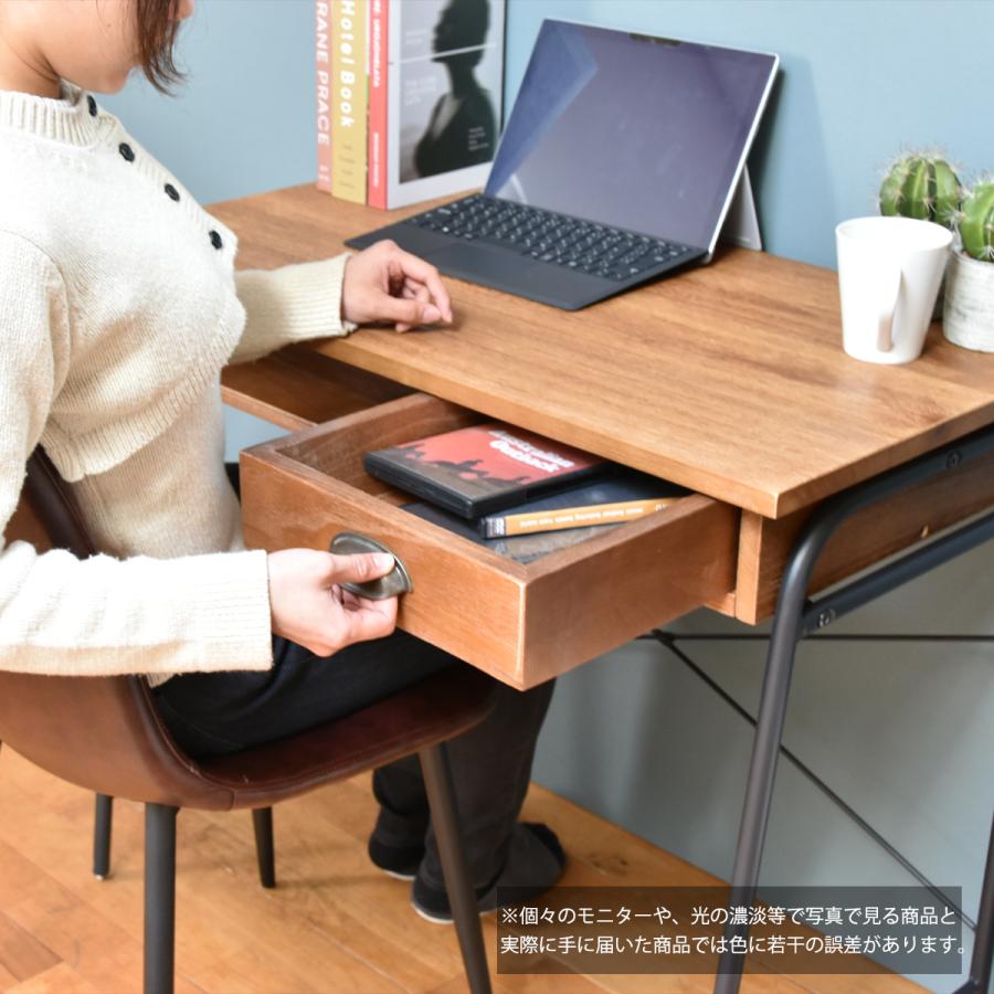 B.Bファニシング ZAGA デスク 幅86 無垢 桐材 凹凸 アンティーク調