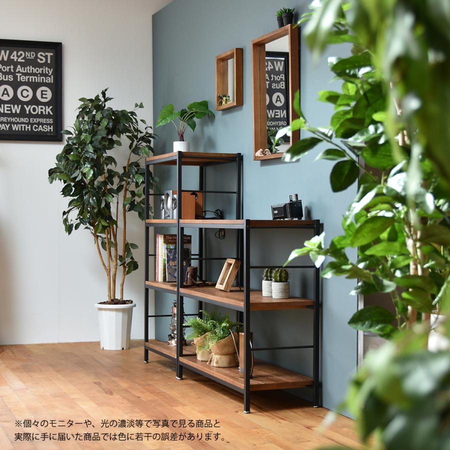 ZAGA 4段ラック 幅60 オープンラック 無垢 桐材 凹凸 アンティーク調 スチールパイプ 棚板 ZR-600_6