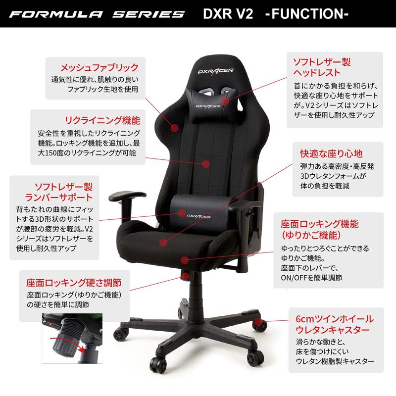 ゲーミングチェア デラックスレーサー DXRacer DXR-BKB V2 ソリッド