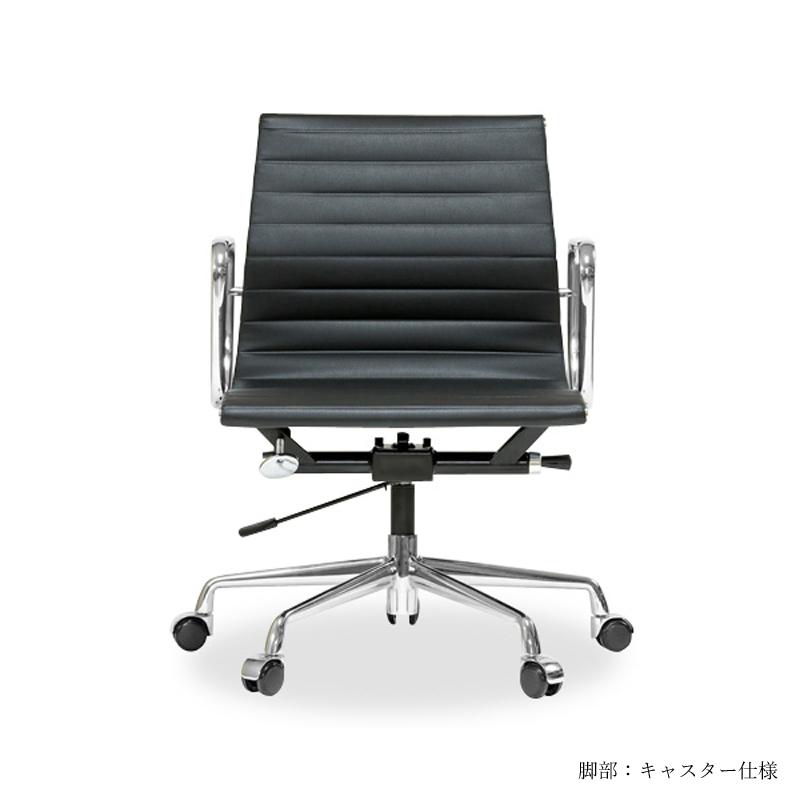 オフィスチェア アルミナムチェア マネジメントチェア ロータイプ フラットパッド PUレザー イームズ リプロダクト ジェネリック E-comfort_1