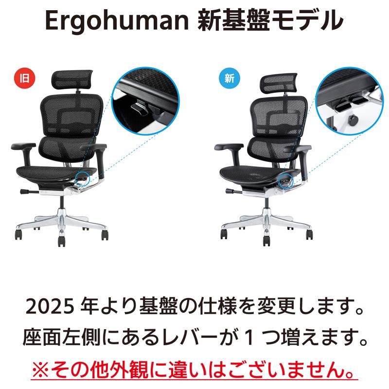 エルゴヒューマン オフィスチェア プロ2 オットマン DR 新基盤 エルゴヒューマン オフィスチェア プロ2 オットマン DR 新基盤