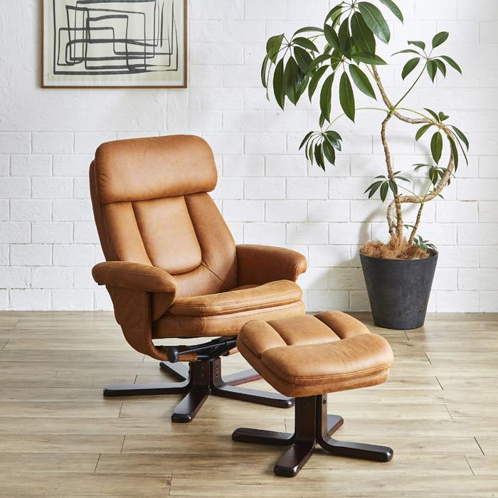 パーソナルチェア オットマン付き 最大145° 無段階リクライニング 360