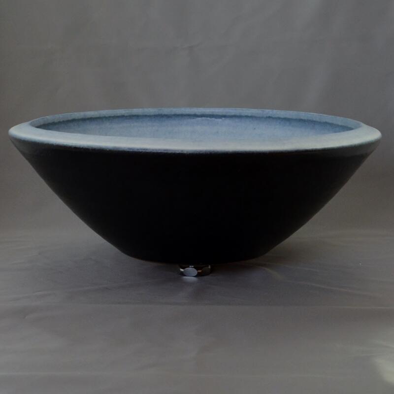 重蔵窯 MEBIUSU 四季 手洗い鉢 mebi-0040BB ブルーブラック W400×D400×H140 重量5.2kg 信楽焼 利休信楽の画像