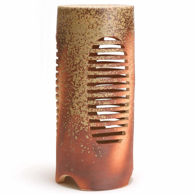 信楽照明 重蔵窯 照明 陶器 R-002 火色 φ200×450mm 白熱灯 LED AC100V