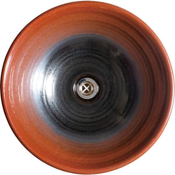 重蔵窯 利休信楽 手洗い鉢 032-40 紅竜 せきりゅう W400×D400×H135 重量5.2kg 信楽焼の画像
