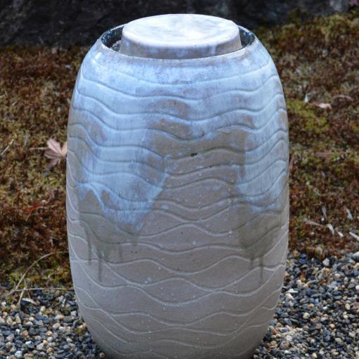 琴音 a.small 水琴窟 S-2 利休信楽 屋内用 室内用 白窯変 φ250×H400mm