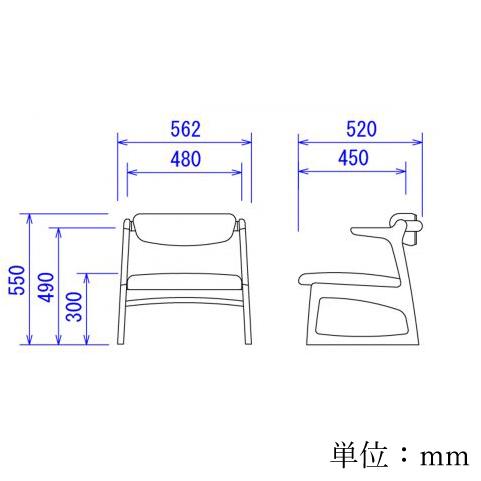 起立木工 キャスパーチェア2 CAチェア2 300B-BK 62325 リビングチェア
