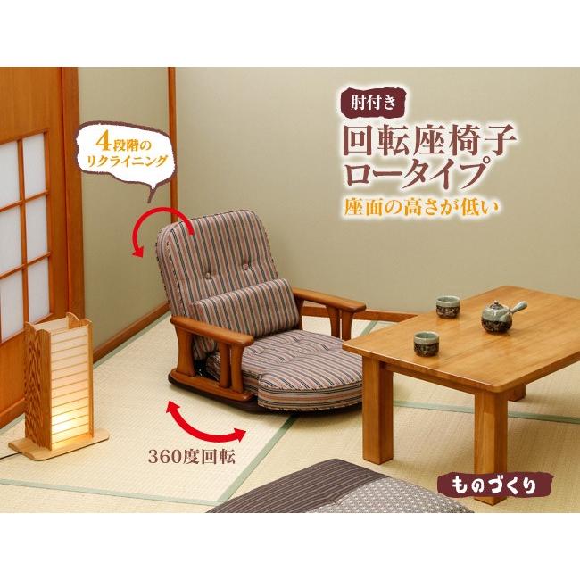 中居木工 肘付回転座椅子 4段階リクライニング NK-2200 : 村田家具