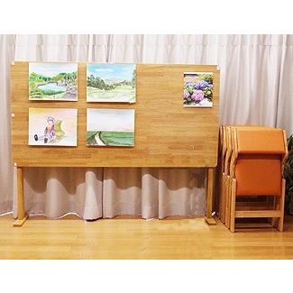 中居木工 木製折り畳みテーブル 自立式 高さ65cmタイプ 幅120×奥行80cm NK-2448_3