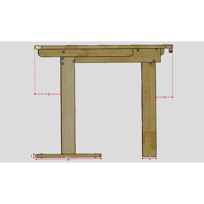 中居木工 木製折り畳みテーブル 自立式 高さ70cmタイプ 幅120×奥行80cm NK-2456_12