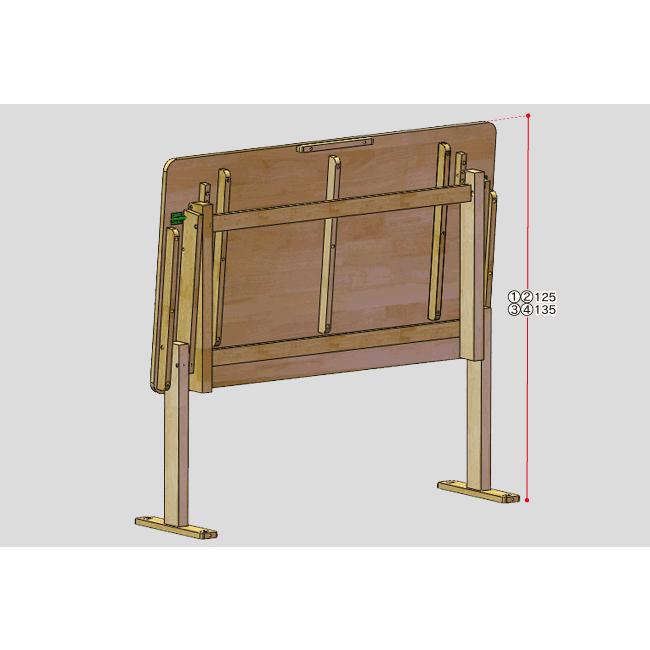 中居木工 木製折り畳みテーブル 自立式 高さ70cmタイプ 幅135×奥行80cm NK-2457｜muratakagu｜11