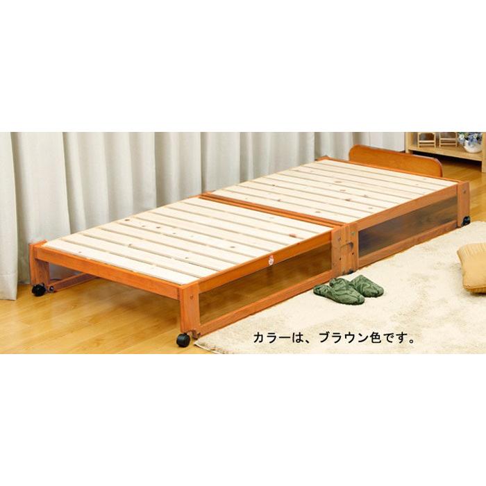 中居木工 折り畳み ひのきスノコベッド ロータイプ シングル 選べる