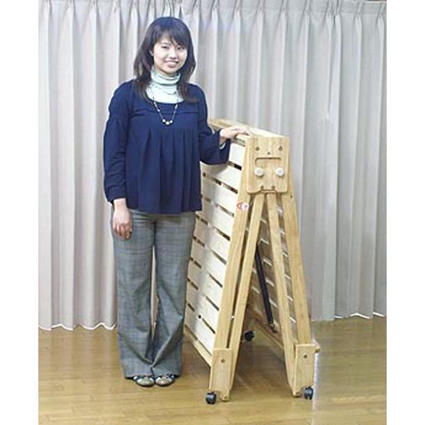 中居木工 折り畳み ひのきスノコベッド ロータイプ ワイドシングル