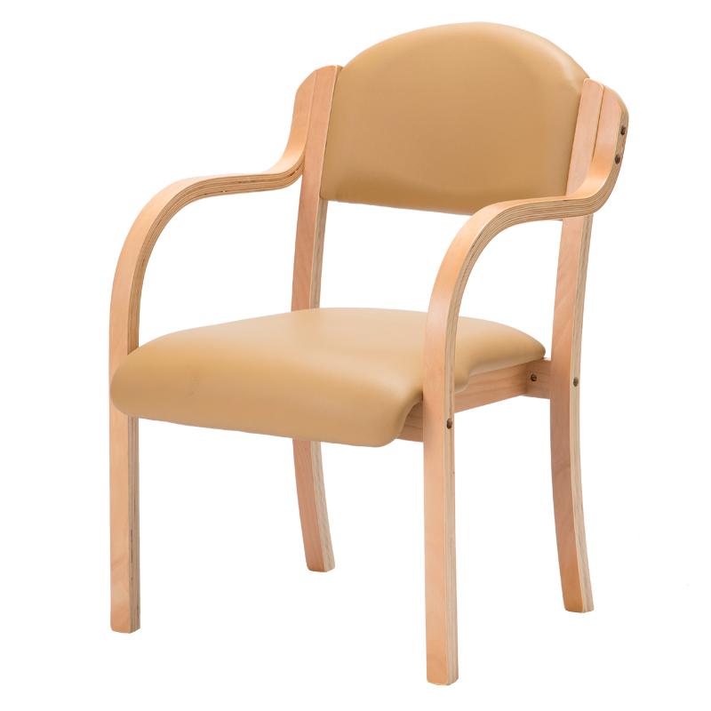 多目的チェア 2脚SET コミュニティチェア 木製チェア アームチェア