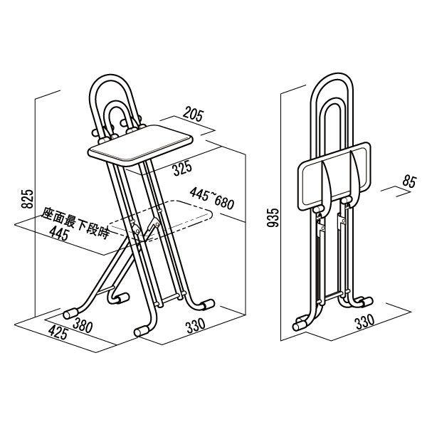ルネセイコウ ベストワークチェア LP-235 折りたたみ パンチングメタル