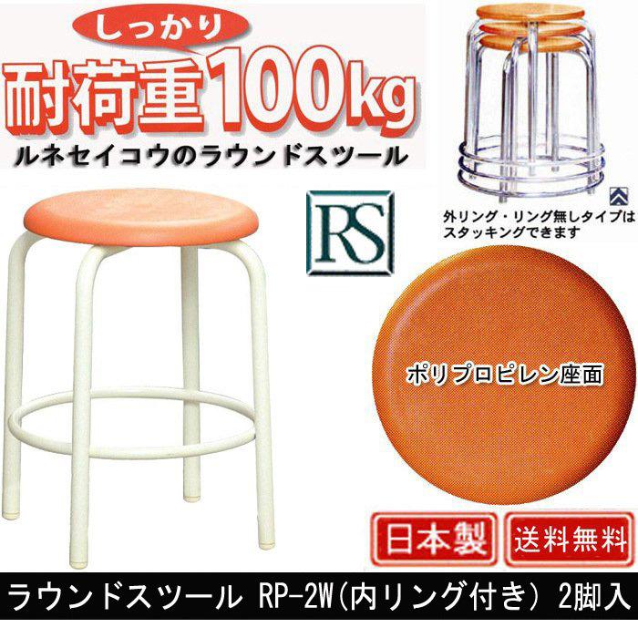 ラウンドスツール RP-2W 内リング付き 2脚入