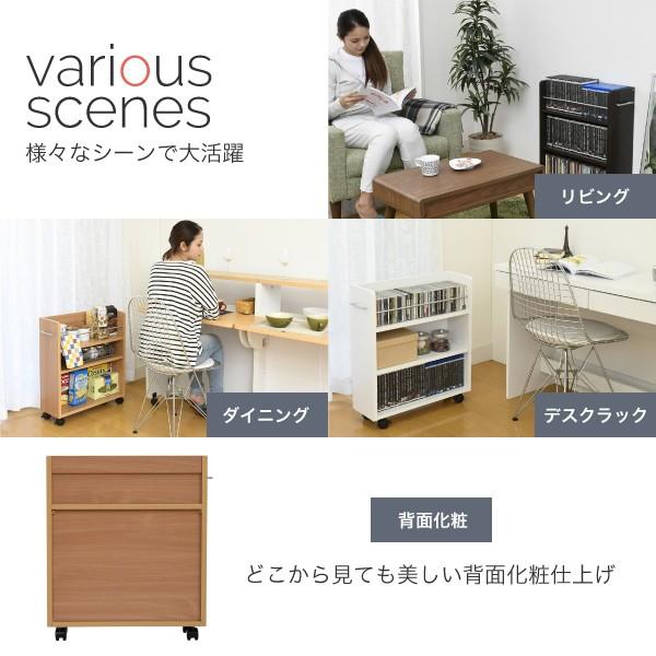 レア　キャスター付収納棚 楽天市場】収納ラック キャスター付き 本棚 奥行48 高さ65 幅20/26