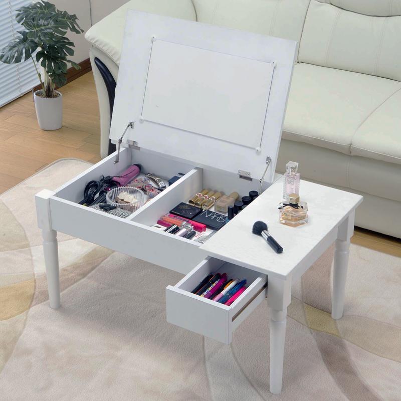 サンハーベスト コスメテーブル　2wayドレッサー　デスクドレッサーLT-900 サン・ハーベスト コスメテーブル ドレッサー ミラー付 ワイド