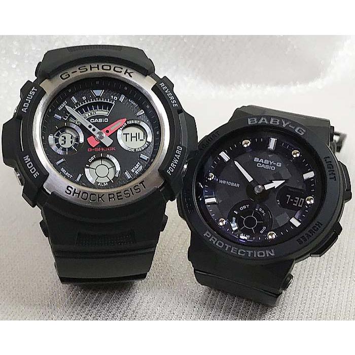 恋人達のGショック ペアウオッチ カシオ G-SHOCK BABY-G AW-590-1AJF BGA-250-1AJF 黒 ブラック 送料無料