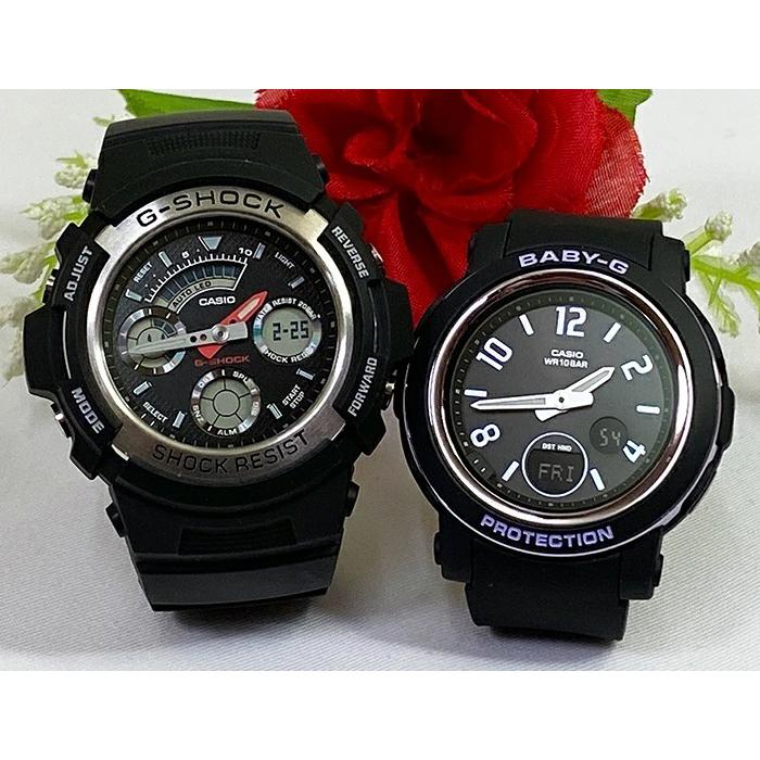 恋人達のGショック ペアウオッチ カシオ G-SHOCK BABY-G AW-590-1AJF BGA-290DR-1AJF 黒 ブラック 送料無料