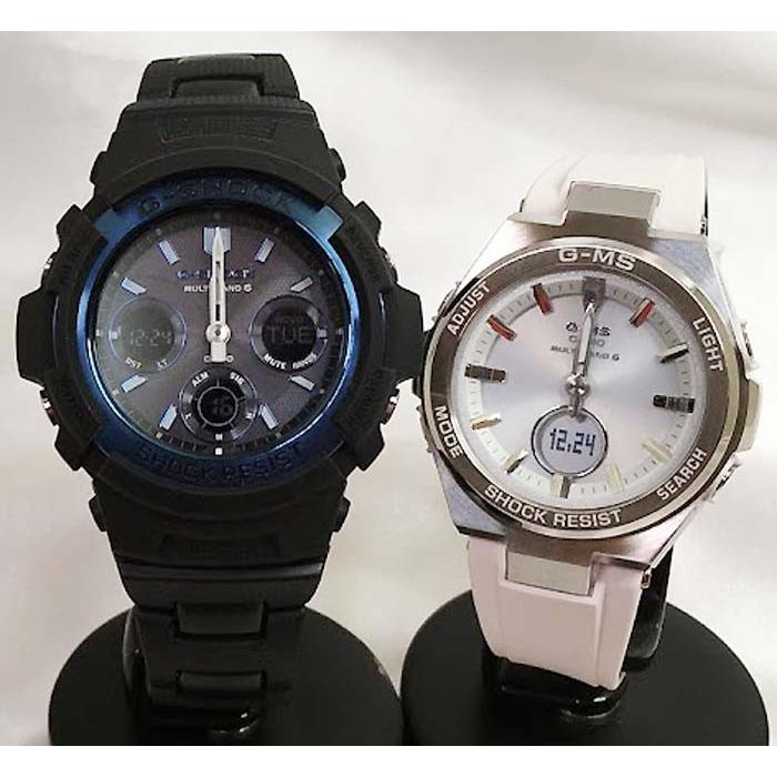 恋人達のGショック ペアウオッチ カシオ G-SHOCK BABY-G 電波ソーラー AWG-M100BC-2AJF MSG-W200-7AJF 黒 白 送料無料