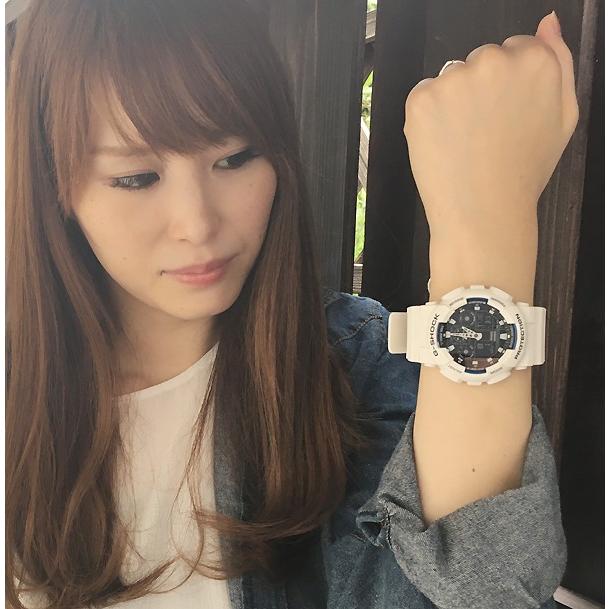 恋人達のペアウオッチ カシオ G-SHOCK GA-100B-7AJF 白 ホワイト 送料無料_2