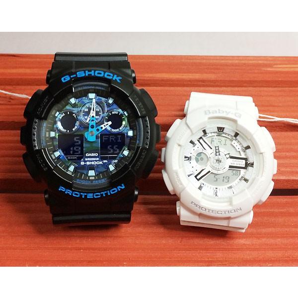 恋人達のGショック ペアウオッチ カシオ  G-SHOCK BABY-G GA-100CB-1AJF BA-110-7A3JF 黒 白 送料無料｜muratatokei