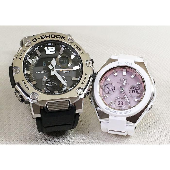 オンライン限定商品 G Shock 恋人たちのgショックペア Baby G クリスマスプレゼント あす楽対応 手書きのメッセージカードお付けします ラッピング無料 人気 Msg W100 7a3jf Gst 00s 1ajf 電波ソーラー Gショック 2本セット カシオ ペア腕時計 ペアウォッチ ペア