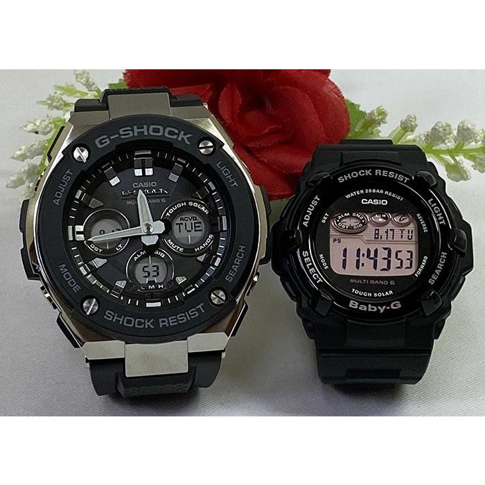 腕時計、アクセサリー 恋人達のGショック ペアウオッチ カシオ G-SHOCK BABY-G 電波ソーラー GST-W300-1AJF BGR-3000UCB-1JF 黒 送料無料
