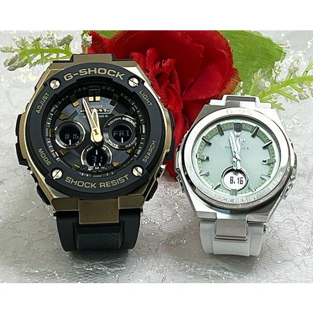 恋人達のGショック ペアウオッチ 人気  婚約 夫婦 高級 クリスマス プレゼント おすすめ大人のG-SHOCK　電波ソーラー BABY-G  GST-W300G-1A9JF MSG-W200FE-7AJFの画像