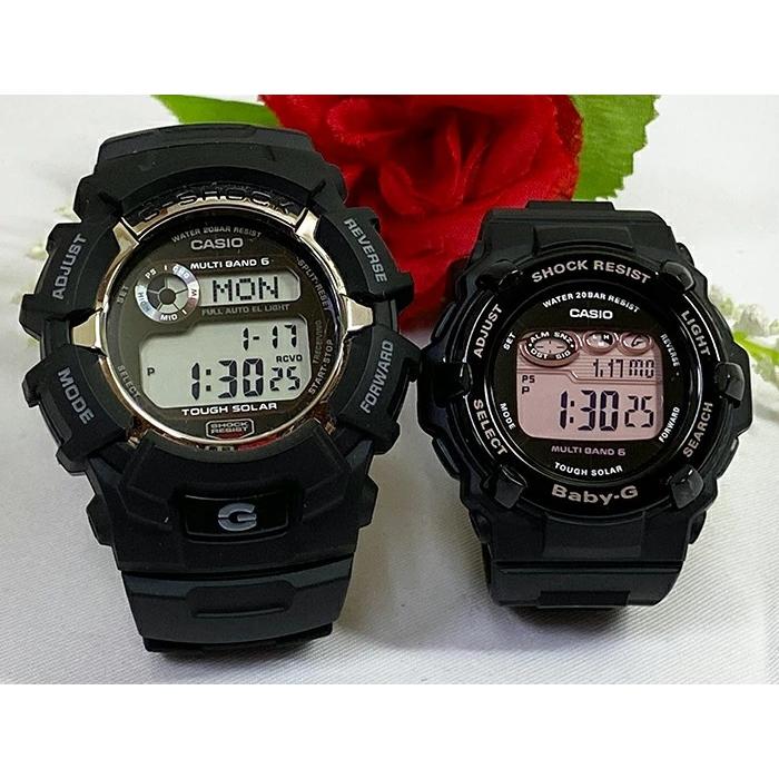 恋人達のGショック ペアウオッチ カシオ G-SHOCK BABY-G 電波ソーラー GW-2310-1JF BGR-3000UCB-1JF 黒 ブラック送料無料｜muratatokei