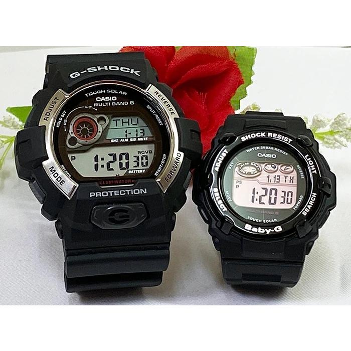 恋人達のGショック ペアウオッチ カシオ G-SHOCK BABY-G 電波ソーラー GW-8900-1JF BGR-3000UCB-1JF 黒 ブラック送料無料｜muratatokei