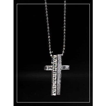 K18WGクロスペンダント2つ割