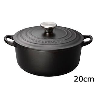 LE CREUSET ル・クルーゼ  ル・クルーゼ　トラディション　ココットロンド　20cm　2101-20-00　マットブラック｜murauchi3