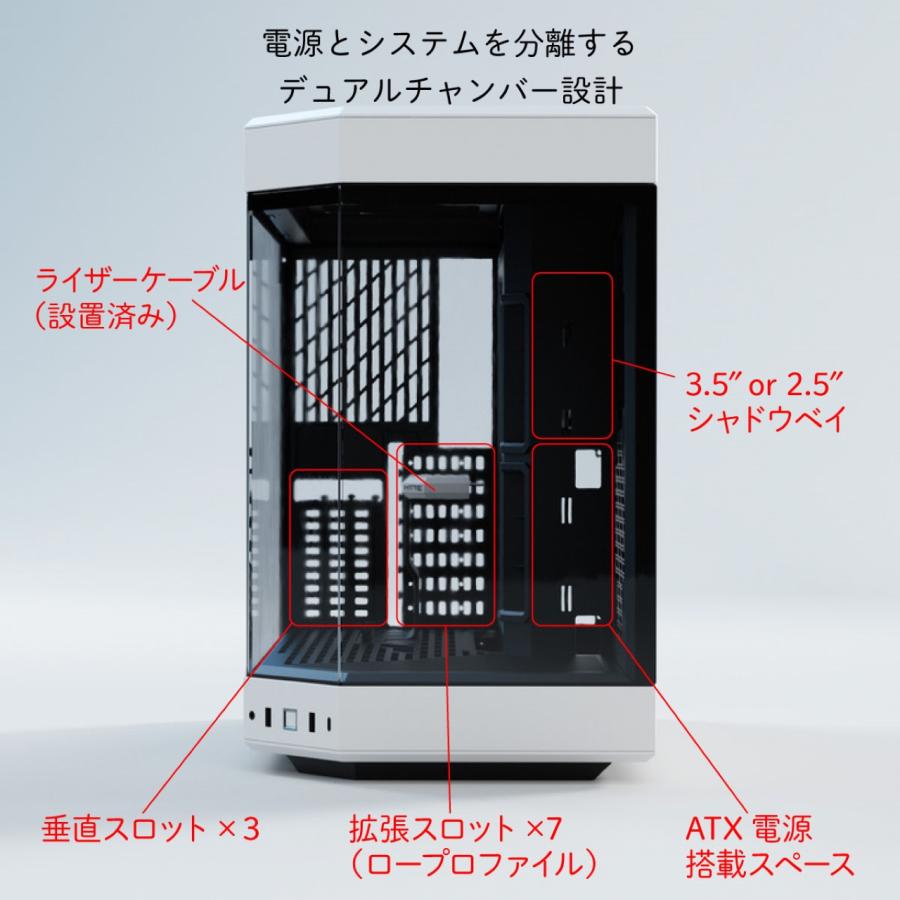 HYTE ハイト ピラーレス式パノラマガラス搭載PCケース ブラック Y60