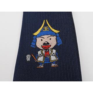 八王子織物工業組合 三つ鱗柄 うじてるくん（紺） ネクタイ シルク100